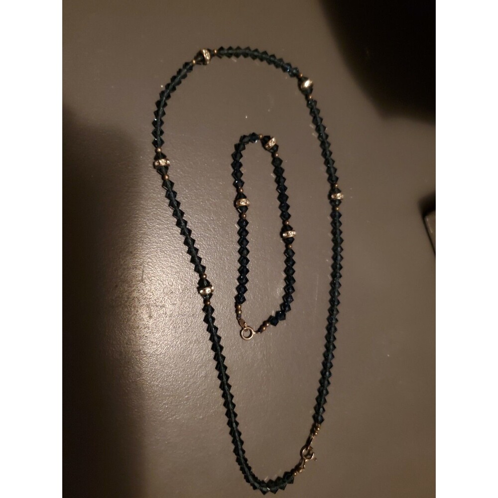 Blue beads necklace Bracelet Set
